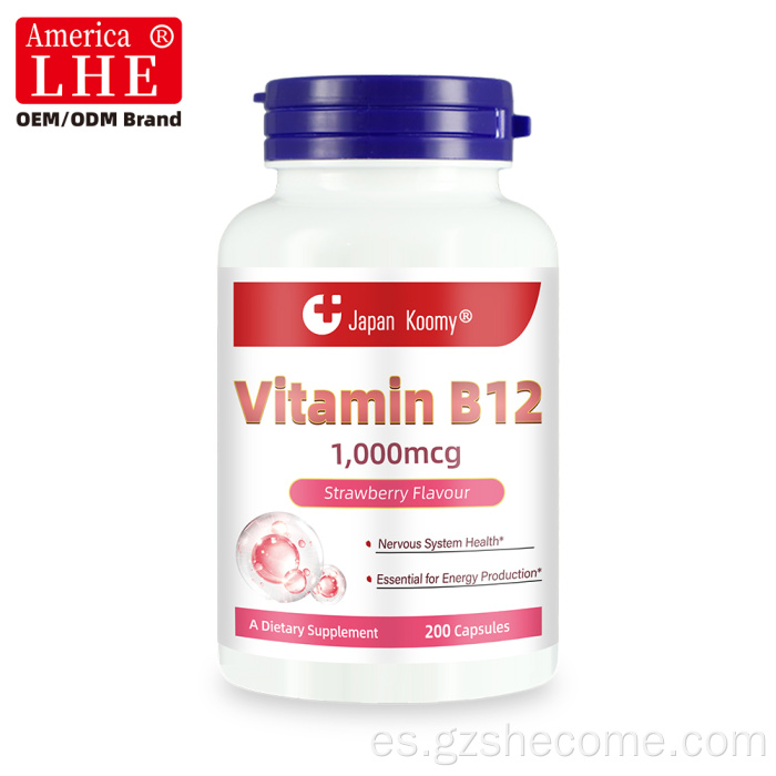Shecome Vitamina B12 Cápsulas Apoyo a la salud del sistema nervioso